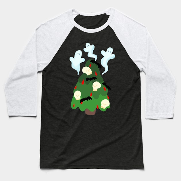 Scary Christmas - skull christmas tree Baseball T-Shirt by KodiakMilly